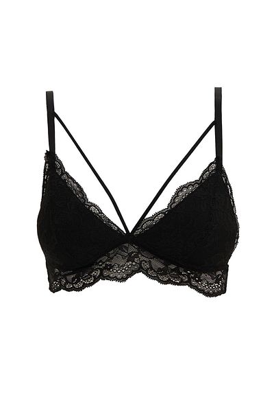 DeFacto Fall In Love Triangle Bralette με δαντέλα με επένδυση