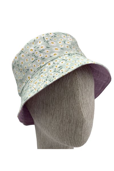 ZELİCE TASARIM Crispy Floral Lilac Reusable Bucket Hat - Zelice