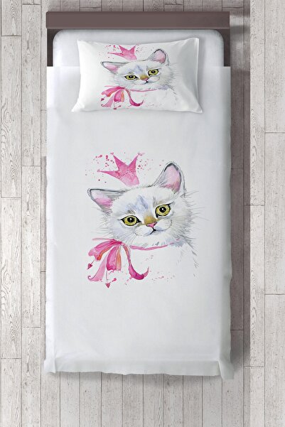 Talia Home  Kedi Desenli Çocuk Ve Bebek Odası Yatak Örtüsü TLAY-234