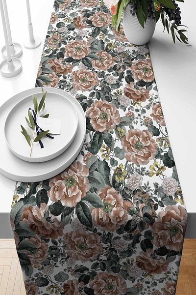 Pilloveland Runner Grandma Patterned Suede Woven 140*40 cm