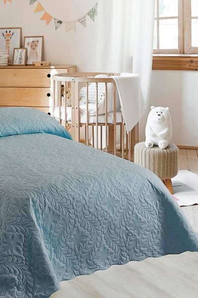 Örtüm Ivy Mint Single Microfiber Quilted Bedspread