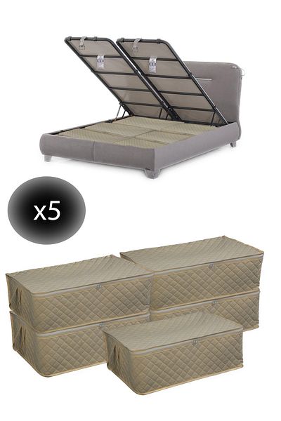 ADARYA HOME 5 Καπιτονέ Μπάσο 60x40x22 - Μεγάλο Μπάσο (ΚΡΕΜ)
