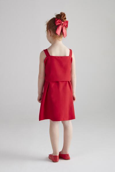 hoQuspoQus Girl's Bow Dress - Red