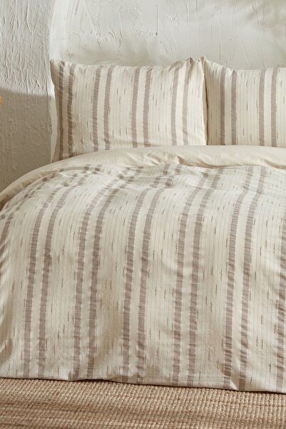 Karaca Home طقم غطاء لحاف فردي 100% قطن من كوزموس باللون البيج