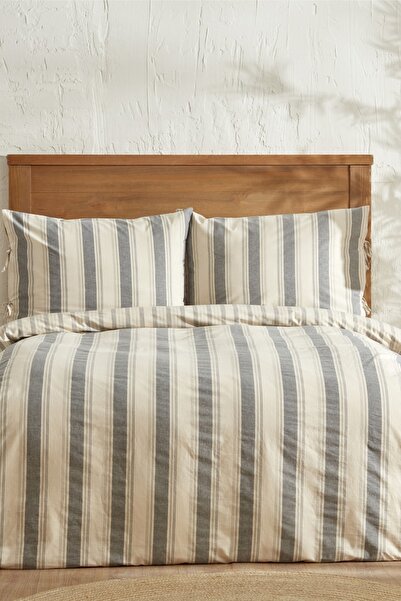 Karaca Home Natural Line Jerardo Armour Double Duvet Cover Set Indigo