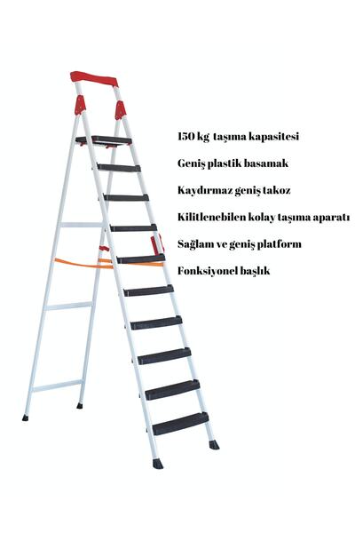 ZE Zigana Ev Gereçleri Elegance 9+1 Geniş Basamaklı Kolay Taşıma Aparatlı Mer...