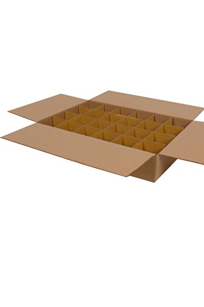 Kolicim 43,5x29x9cm Seperatörlü Çay Bardağı Kolisi - Kraft - [10 Adet]