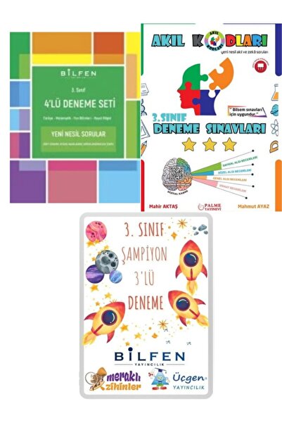 Palme Yayıncılık 3. Sınıf 4'lü Deneme-Palme Akıl Kodları Deneme Sınavı-3'lü D...