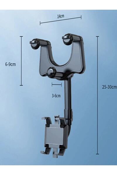Asfal Araç Içi Kaliteli Dikiz Aynası Telefon Tutucu Pratik, Uzayıp Ayarlanabilir 360° Dönen Car Holder