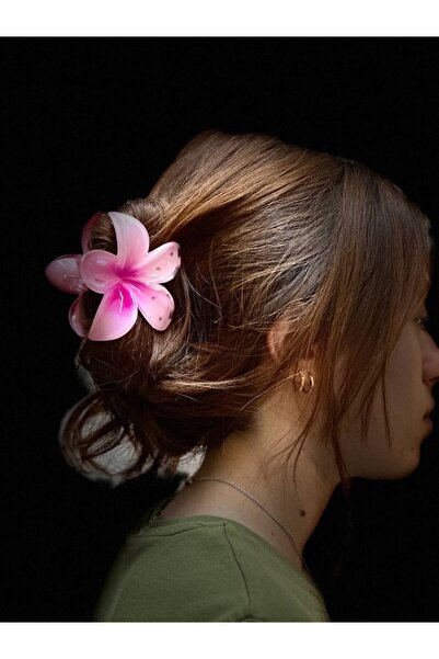 Esmeray Aksesuar مشبك مزلاج زهرة اللوتس عرض 8 سم.