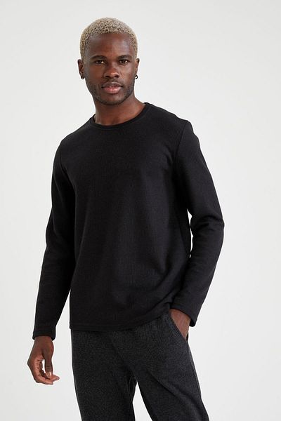 DeFacto Slim Fit Crew λαιμόκοψη μακρυμάνικο Basic T-shirt