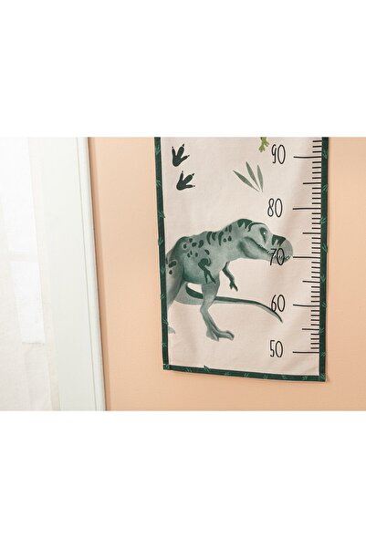 English Home Beige Colored Dinosaurs World Children's Height Measurement with Hanger