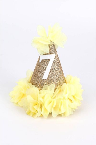Le Mabelle 7 Years Old Funnel Birthday Clip Buckle - Yellow