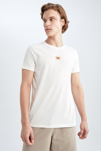 DeFacto Slim Fit Crew Neck Printed T-Shirt
