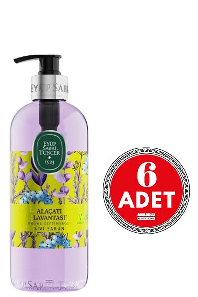 Eyüp Sabri Tuncer Alaçatı Lavender Natural Olive Oil Liquid Soap 500 Ml 6 Pieces