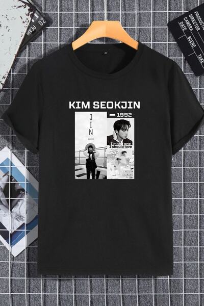 macklin Unisex Femei Bărbați Kim Seokjin BTS Tricou oversize imprimat