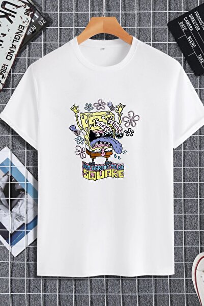 macklin تي شيرت كبير الحجم مطبوع عليه شخصية سبونج بوب للجنسين والنساء والرجال