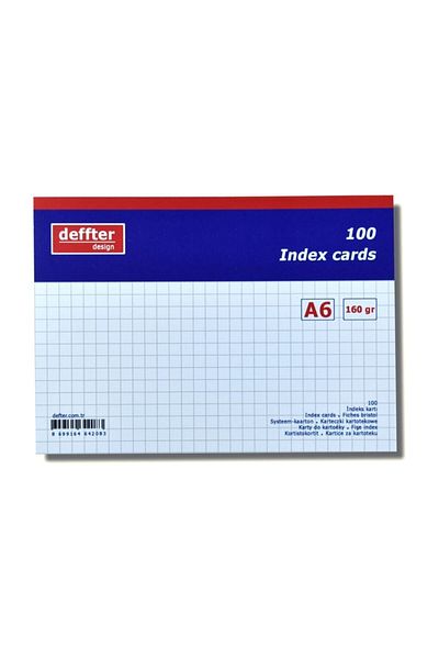 DEFFTER بطاقة الفهرس A6 بيضاء متقلب