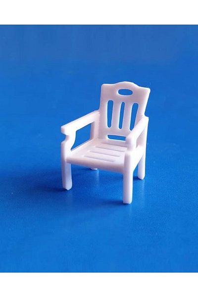 Eshel 1/100 Scale White 4-Piece Garden Chair Model