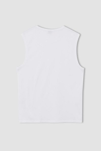 DeFacto 100% bavlněné tílko Regular Fit Crew Neck
