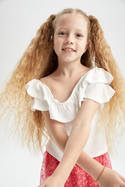 DeFacto Μπλουζάκι με κοντό μανίκι Carmen γιακά