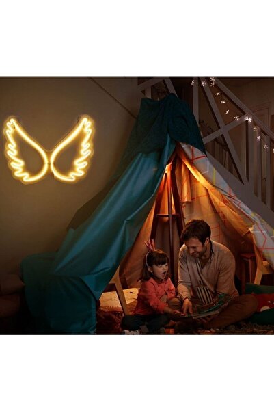 Pleksistore Melek Kanadı Neon Led Duvar Aydınlatma