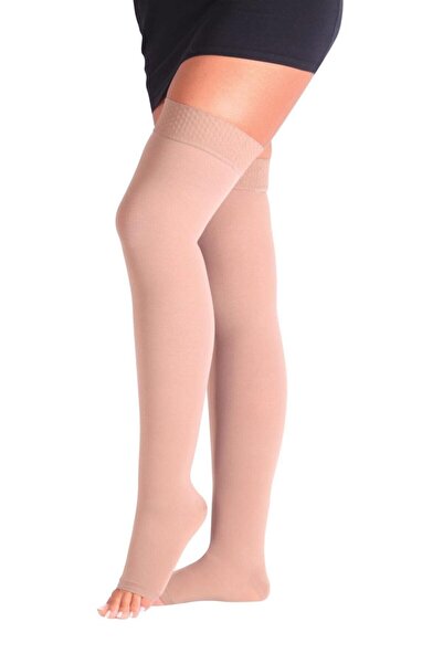 Varisocks Varis Çorabı Ccl2 Diz Üstü Burnu Açık Silikonlu Bej Case 2 Numara