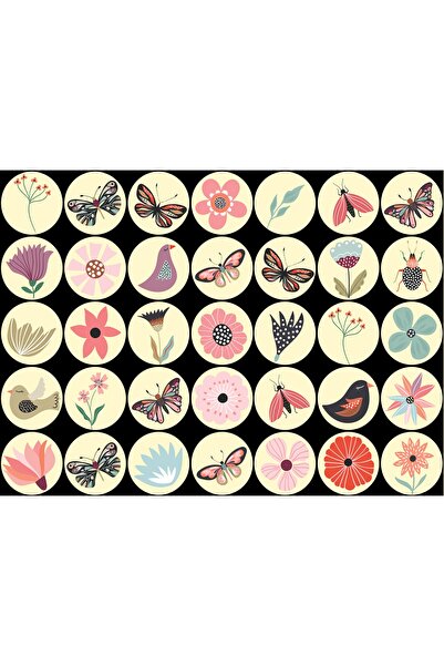 TELLGRAF مجموعة ملصقات ذات طابع ناعم (4x4 سم 35 قطعة)