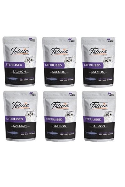 Felicia Pouch Tahılsız Sterilized Kısır Somonlu Yaş Mama 85 gr X 6 Adet