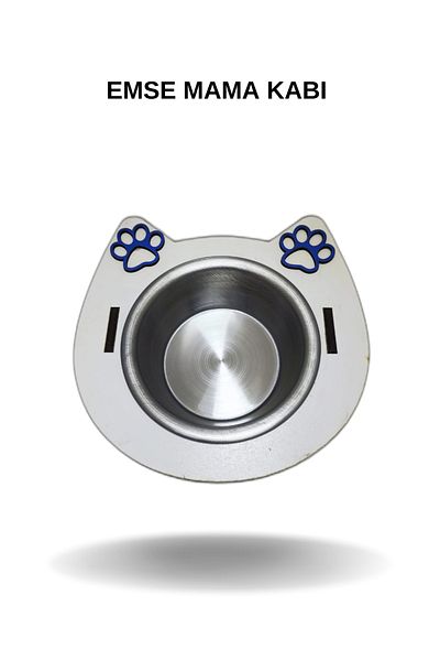 EMSE Luxury Wooden Steel Cat Dog Food Water Bowl