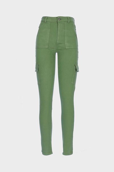 CROSS JEANS Hazel Khaki High Waist Skinny Fit Cargo Pocket Jean Pants C 4527-015