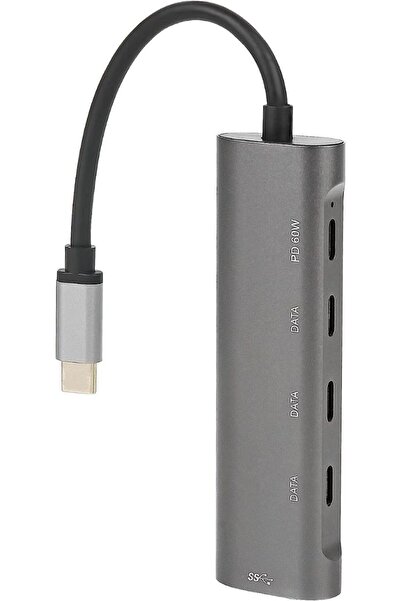 Coverzone Macbook Şarj Uyumlu Type-C Destekli 60W Pd Tüm Bilgisayarlar İçin Şarj Uyumlu 5 in 1 Hub C268
