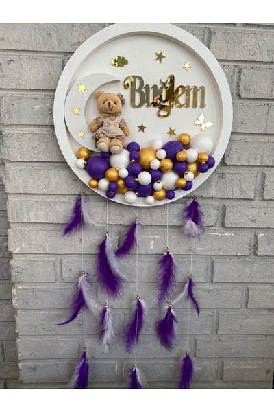 NeşeliAtölyem Ornament pentru ușă cu bule rotunde de 36 cm