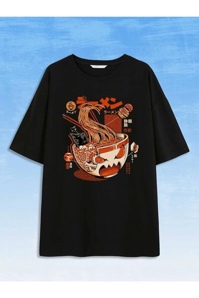 Jose Clothing Μπλουζάκι UNISEX ΜΑΥΡΟ OVERSIZE ΚΟΝΤΟΜΑΝΙΚΙ ΣΧΕΔΙΟ