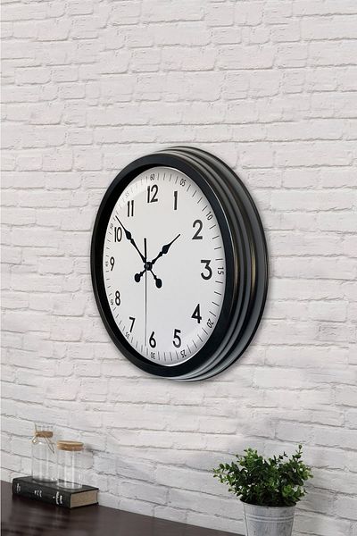 Platin Saat Ceas de perete clasic din metal de 40 cm