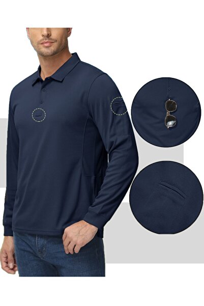 GHASSY CO. Чоловіча джерсі гольф-поло сорочка Pike Performans Taktik Military з довгими рукавами