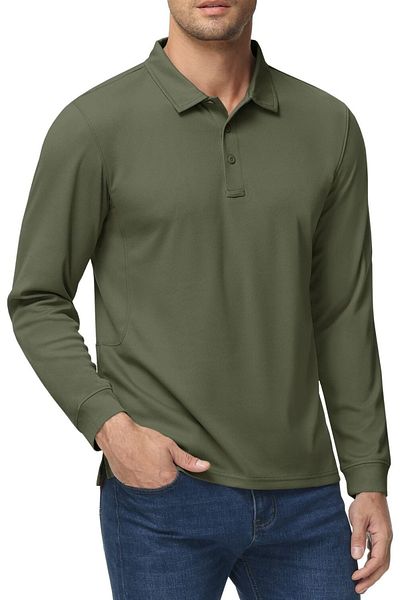 GHASSY CO. Men's Golf Polo Pike Long Sleeve T-Shirt
