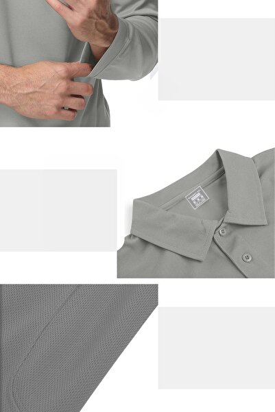 GHASSY CO. Чоловіча джерсі гольф-поло сорочка Pike Performans Taktik Military з довгими рукавами