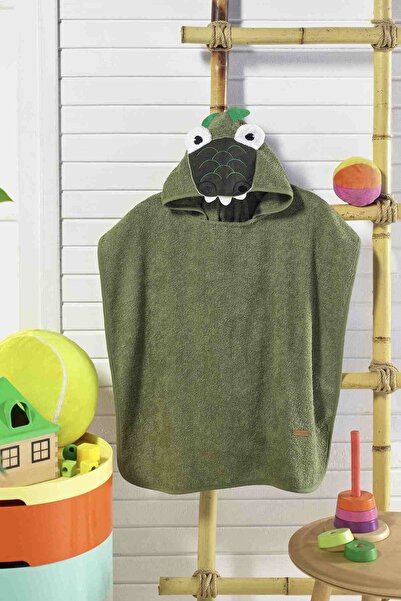 ÇARŞAF DÜNYASI رداء حمام للأطفال من بونشو، منشفة شاطئ بغطاء للرأس (عمر 3-8 سن...