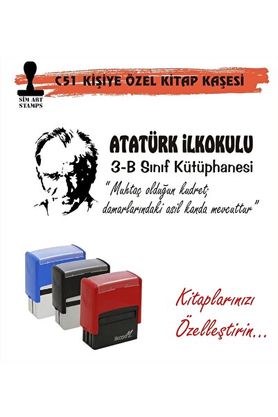 Kaşem Kişiye Özel Atatürk Temalı Kitap Kaşesi C51