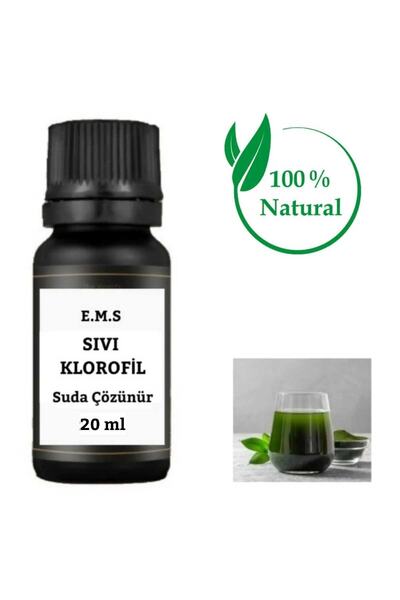 E.M.S AVM Sıvı Klorofil 20 Ml Doğal - Suda Çözünür Yeşil Renkte Damlalıklı Cam Şişede.