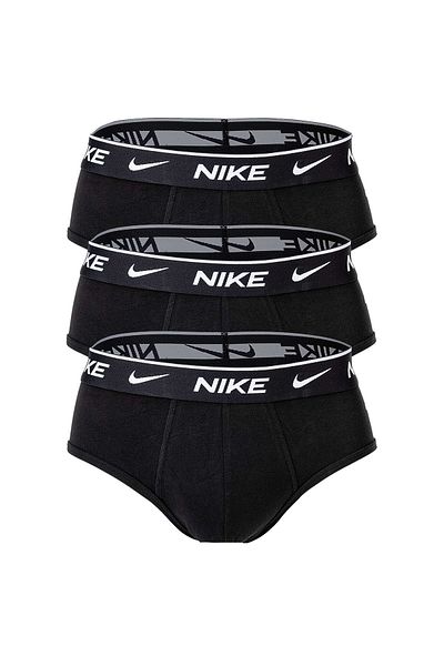 Nike Herren Slips, 3er Pack - Briefs, Logobund, Cotton Stretch