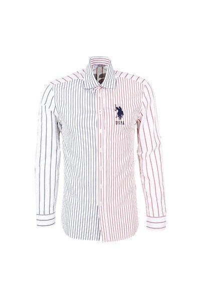 U.S. Polo Assn. U.S. Polo Assn. Regular Fit Düğmeli Yaka Lacivert Erkek Gömlek CUPER