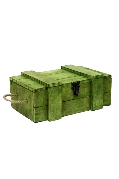 t tun's woods Tun's Woods Decorative Green Chest 30cm Length Multi-Purpose Storage Box