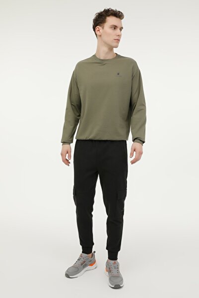 lumberjack M-SN75 BSC C NECK SW 3FX Haki Erkek Sweatshirt