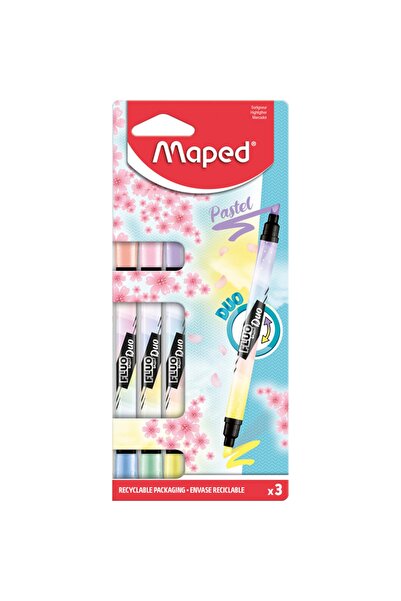 Maped Fosforlu Kalem (İşaret Kalemi) Pastel 3 Renk Kalem Tipi Blister 734128