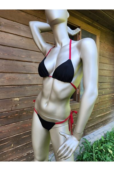 Secret Passion Lingerie BICINĂ ROȘU ȚESĂTURĂ NEGRĂ 1085