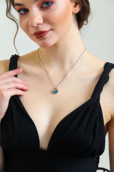 Evorya قلادة نسائية أنيقة من الفولاذ المقاوم للصدأ 316L باللون الفضي/الذهبي و...