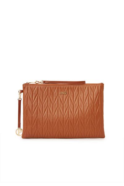 PARİGİ Hellbraune Damen-Clutch
