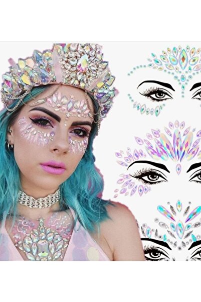 EFLAMEL DESİGN Face Body Stıcker Işıltılı Incili Yüz, Vücut, Göz Süsleme Taşı...